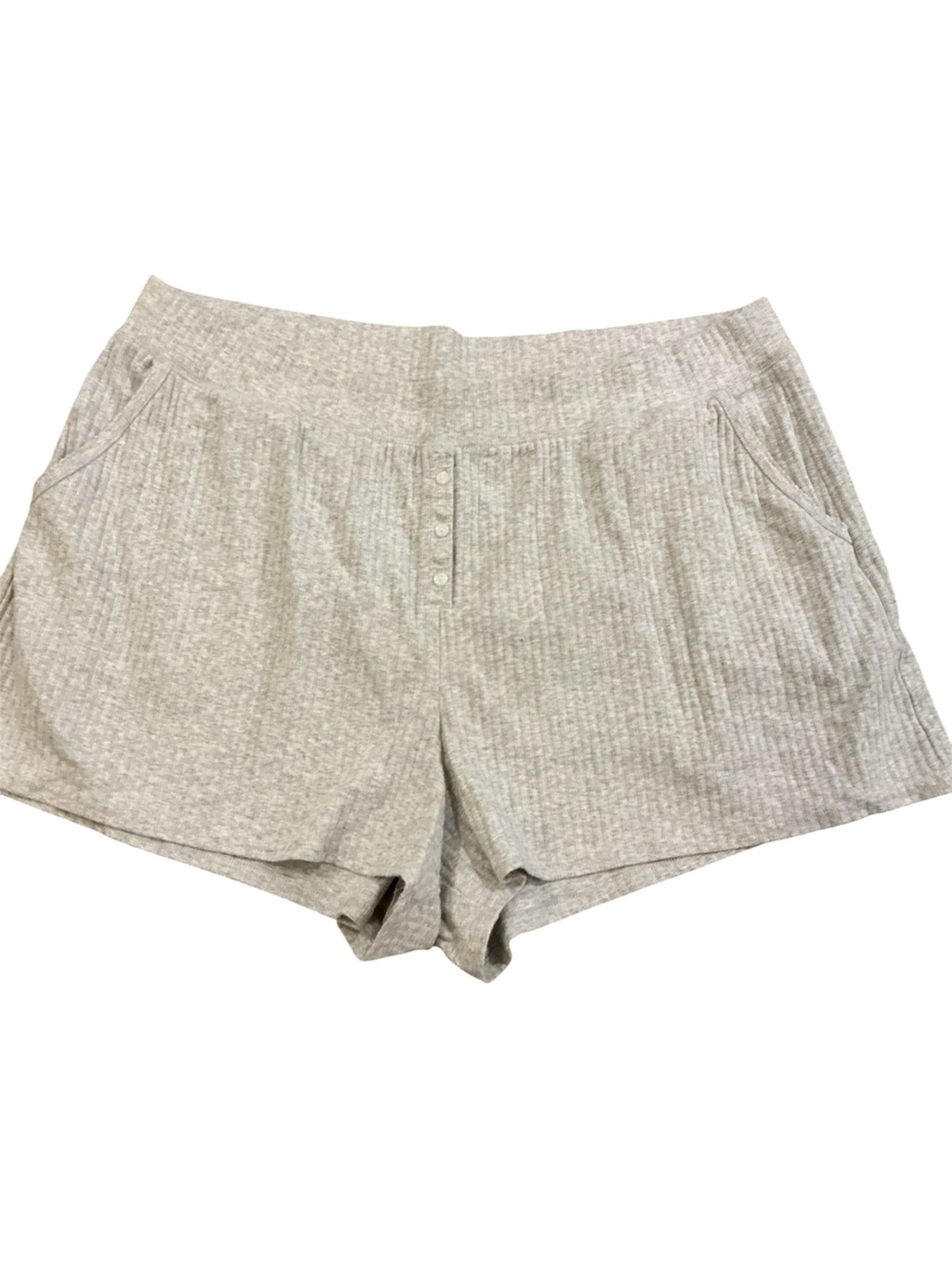Old Navy Ribbed Heather Gray Cozy Lounge Shorts w/ Pockets XXL NWOT